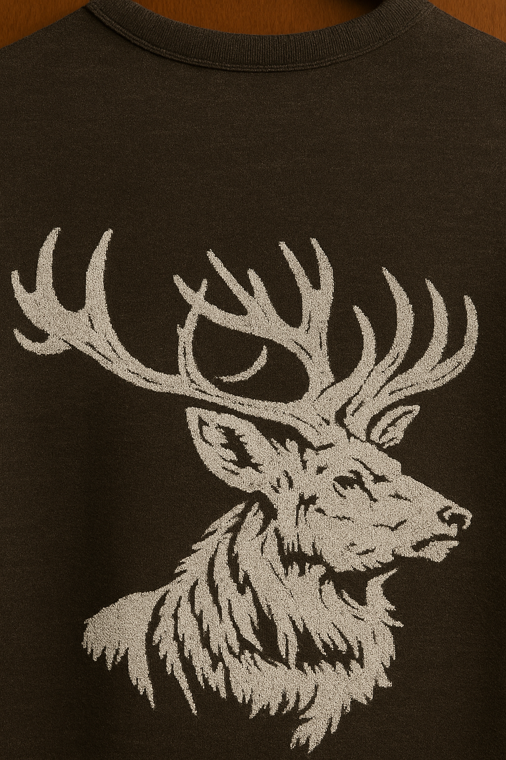 CHARCOAL SMJ STAG KNIT TEE