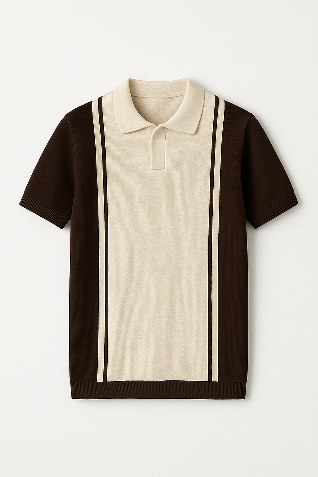 Cream Mocha Stripe Polo Slip FIt –