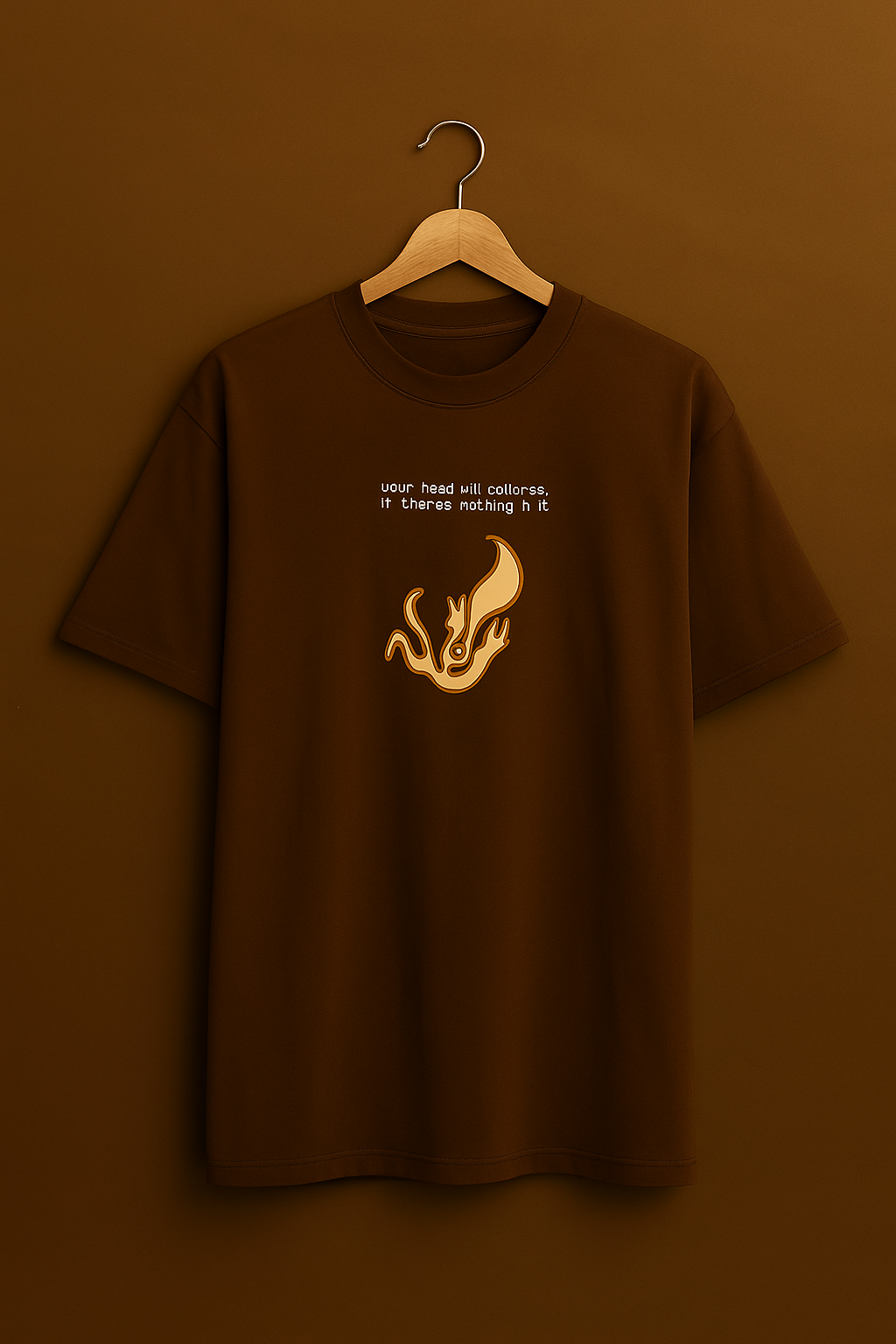 WHERE IS MY MIND BROWN OVERSIZED T SHIRT