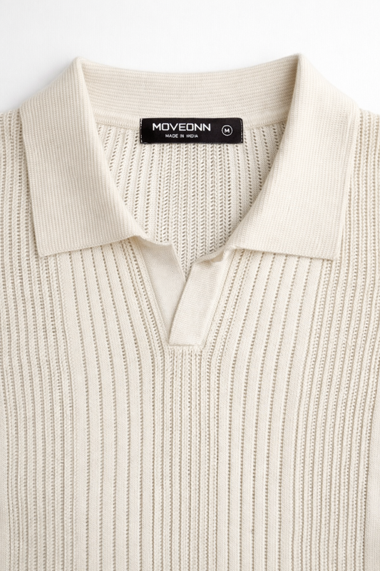 VINTAGE CREAM KNITTED POLO