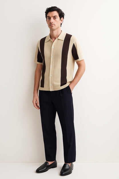 RETRO TWO-TONE KNIT SHIRT