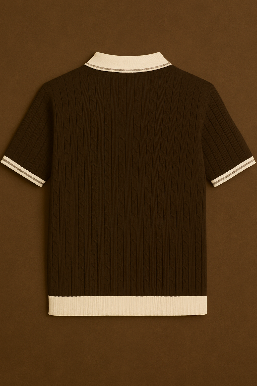 RETRO KNIT POLO-COFFEE BEIGE