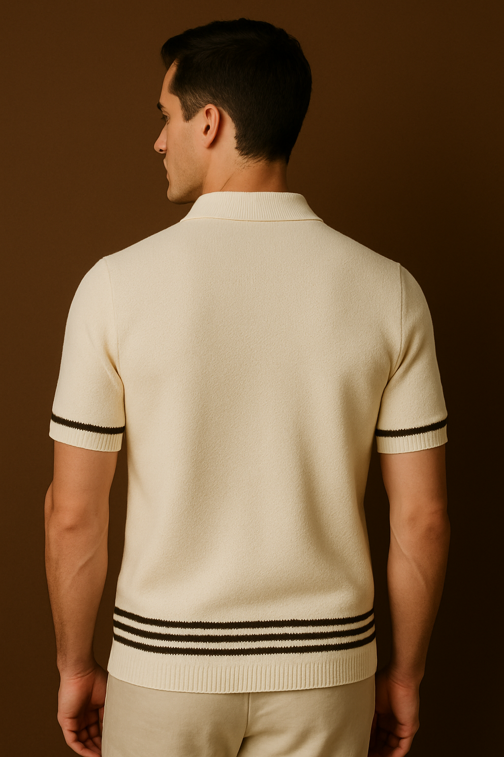 CREAM BROWN KNIT SHIRT