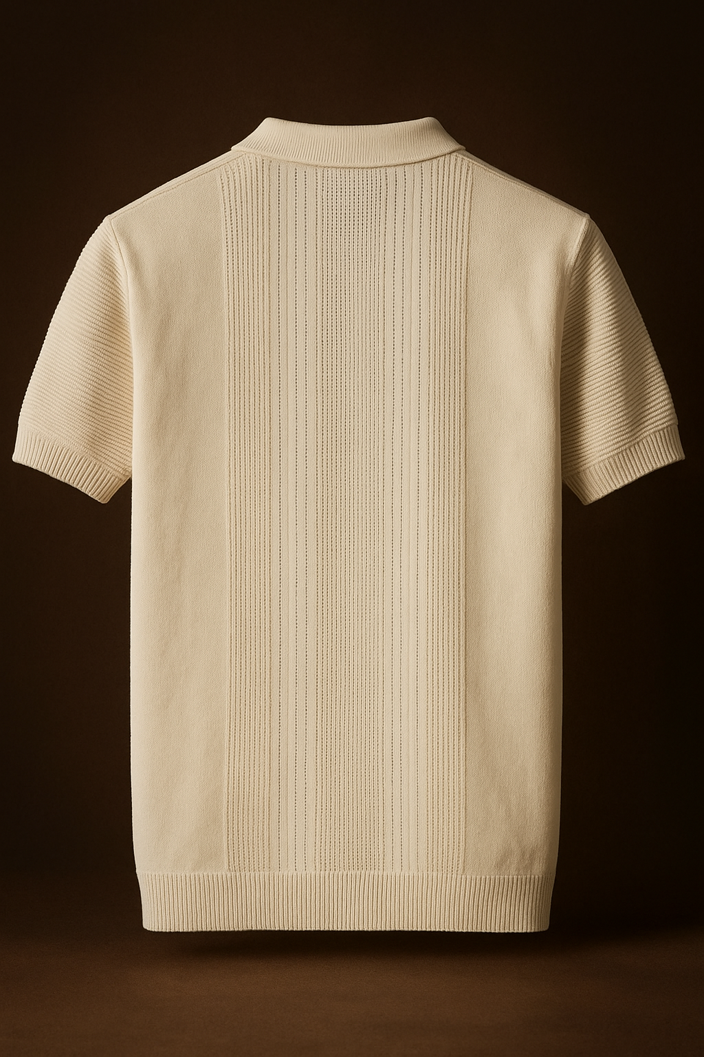 Classic vintage-style cream knitted polo tee – limited edition Moveonn