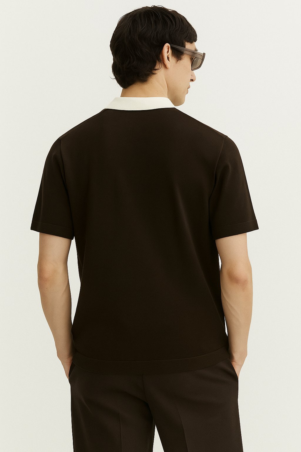 CREAM MOCHA STRIPE POLO SLIM FIT