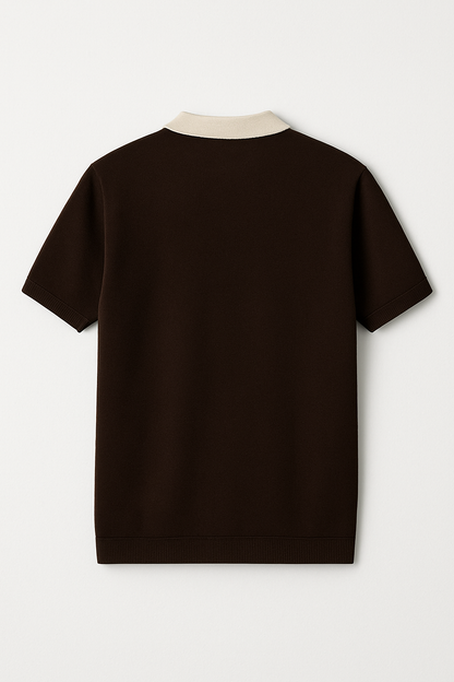 CREAM MOCHA STRIPE POLO SLIM FIT