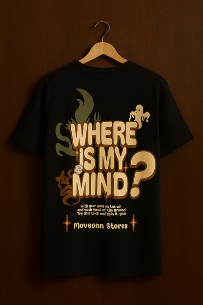 WHERE IS MY MIND BLACK OVERSIZED TSHIRT