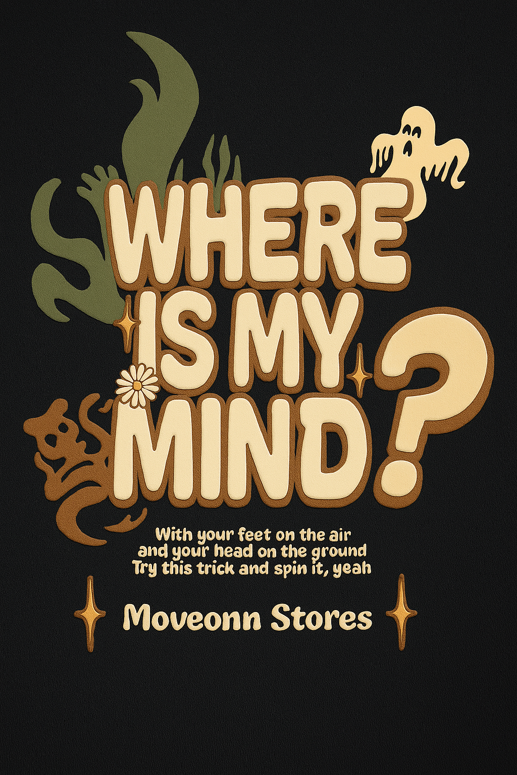 WHERE IS MY MIND BLACK OVERSIZED TSHIRT