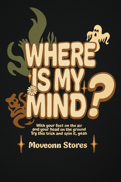 WHERE IS MY MIND BLACK OVERSIZED TSHIRT