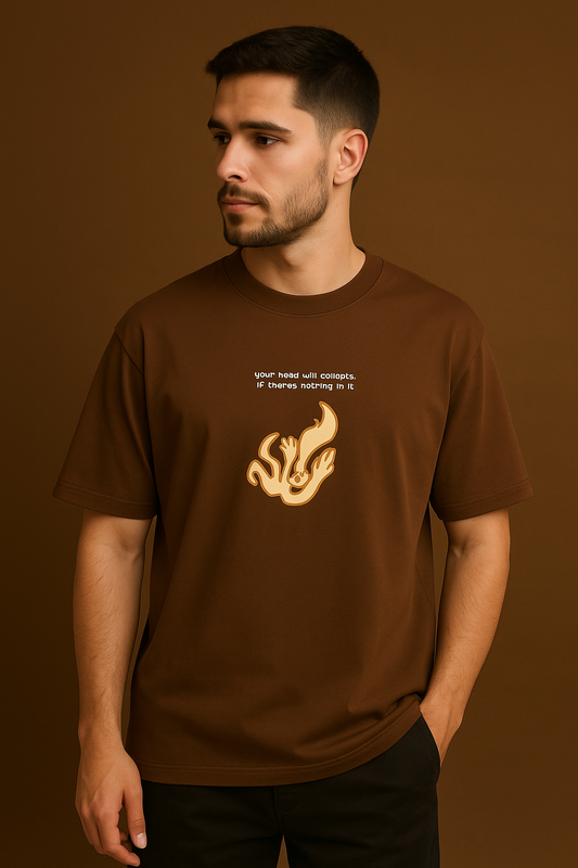 WHERE IS MY MIND BROWN OVERSIZED T SHIRT