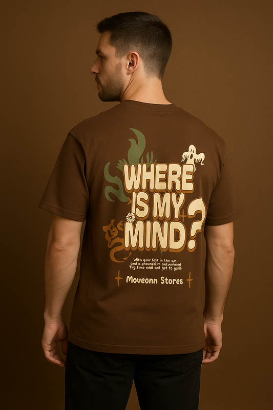 WHERE IS MY MIND BROWN OVERSIZED T SHIRT