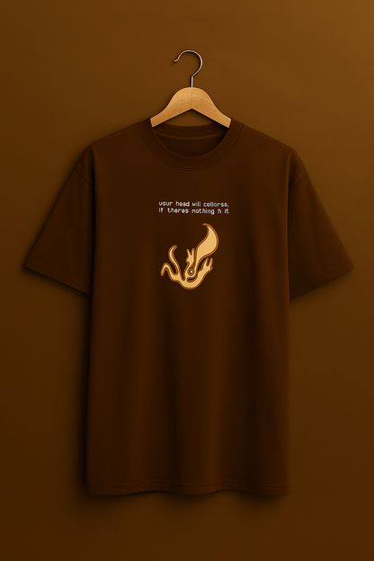 WHERE IS MY MIND BROWN OVERSIZED T SHIRT