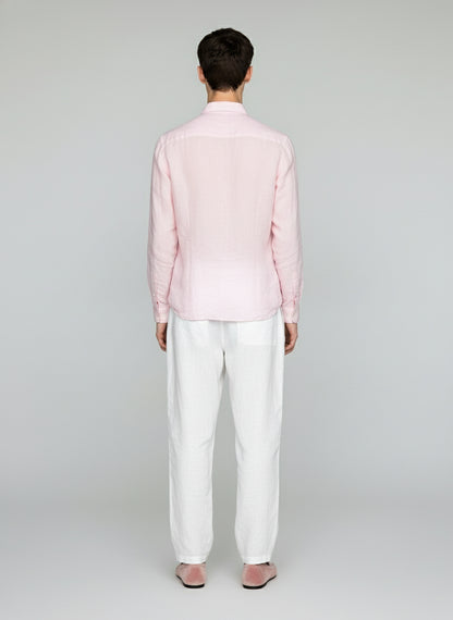 BABY PINK PURE LINEN SHIRT