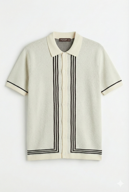 CREAM BROWN KNIT SHIRT
