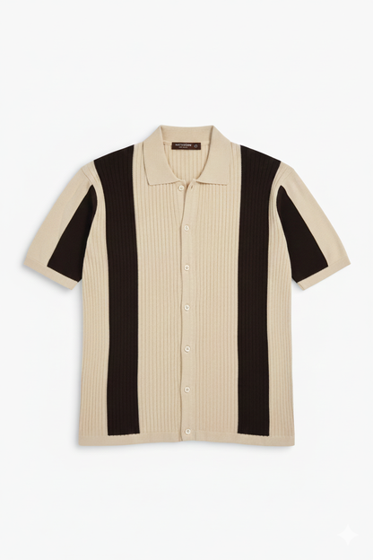 RETRO TWO-TONE KNIT SHIRT