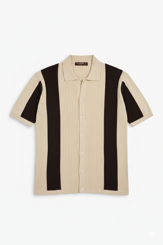 RETRO TWO-TONE KNIT SHIRT