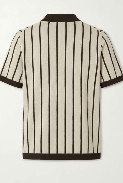 COCOA CREAM VERTICAL KNIT SHIRT