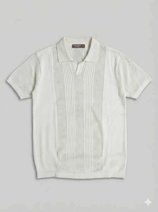 VINTAGE CREAM KNITTED POLO