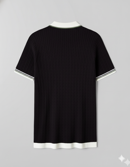 RETRO KNIT POLO-COFFEE BEIGE