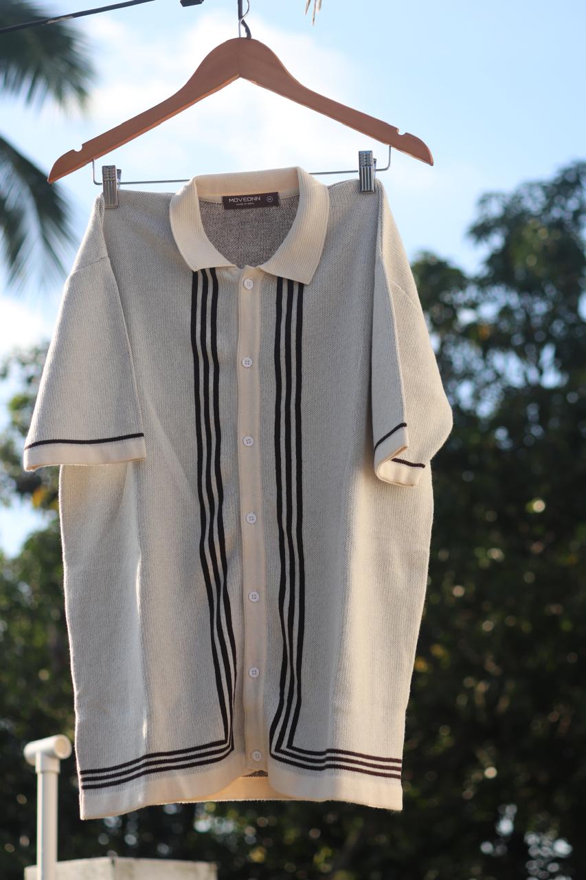CREAM BROWN KNIT SHIRT