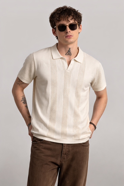 VINTAGE CREAM KNITTED POLO