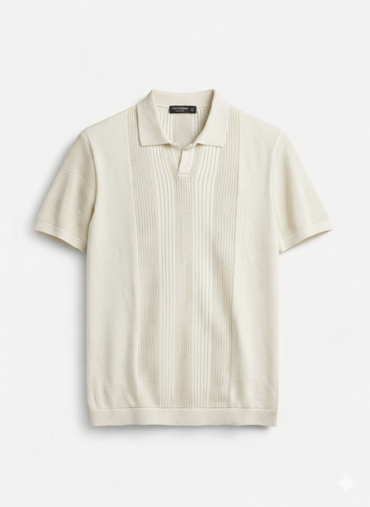 VINTAGE CREAM KNITTED POLO