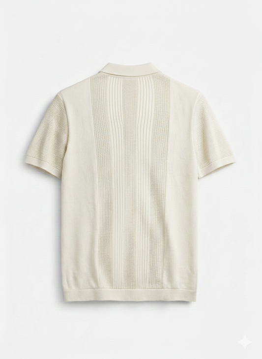 VINTAGE CREAM KNITTED POLO