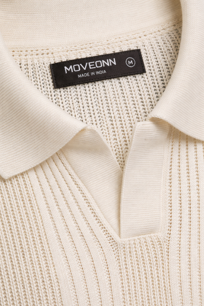 VINTAGE CREAM KNITTED POLO